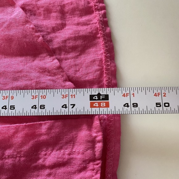 AMDS Jeans Dress Womens Large Button Front Linen High Low Hem Collared Casual - Picture 10 of 13